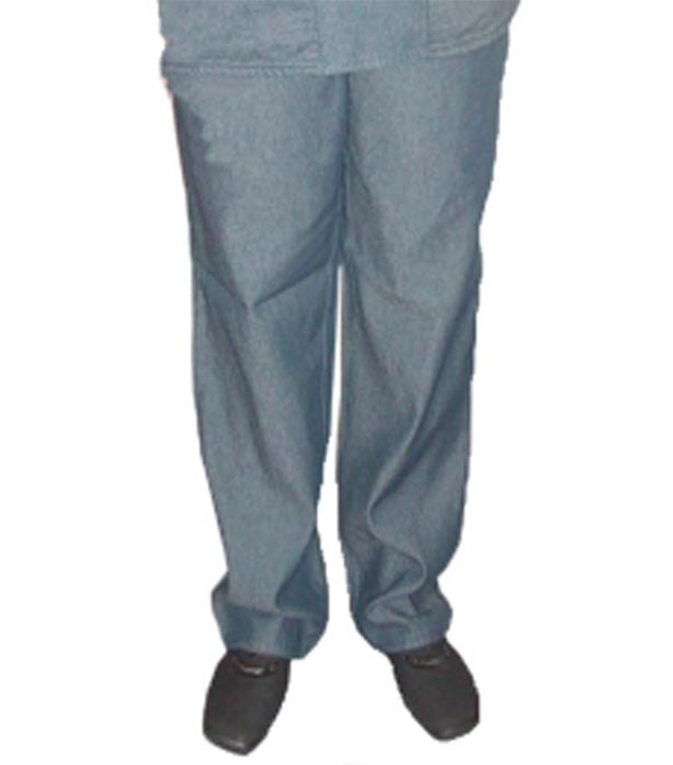 Denim scrubs normal pant with elasticated twill drawstring (white) with 2 side pockets