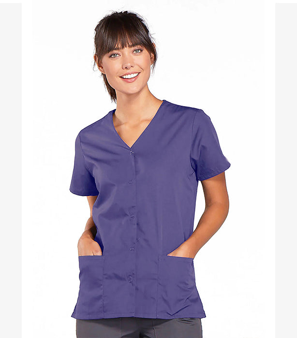 Microfiber Women's Scrub Top Front Open