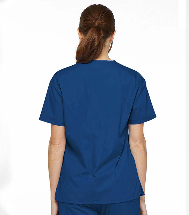 Microfiber Women's V-Neck Scrub Top - 2 Pockets, Half Sleeve