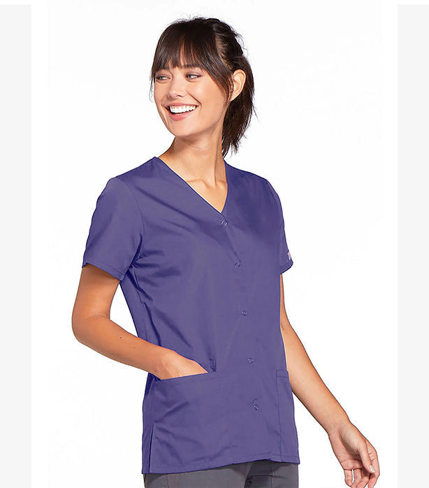 Microfiber Women's Scrub Top Front Open