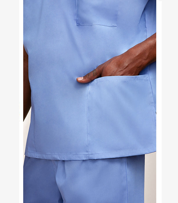 Unisex 3 Pockets Solid Scrub Top