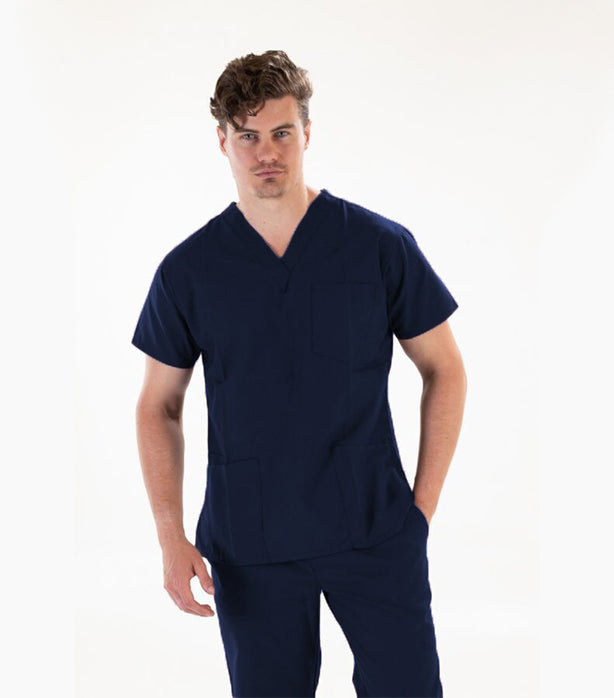 Microfiber Stretch Scrub set 6 pocket solid unisex half sleeve (3 pocket top 3 pocket pant)