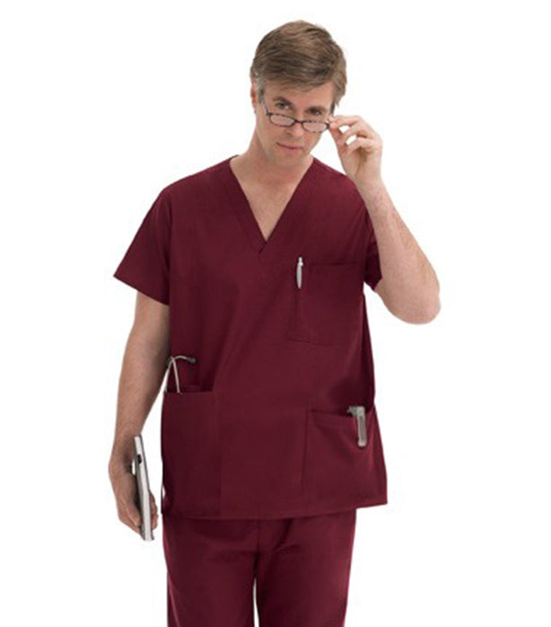 Microfiber Stretch scrub set 6 pocket half sleeve unisex (3 pocket top with pencil pocket & 3 pocket pant)