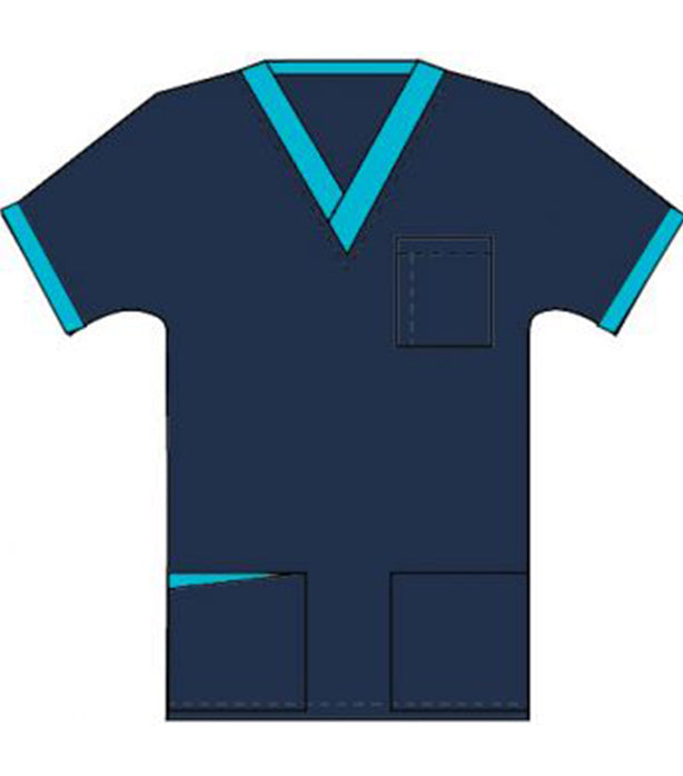 Poplin Top v neck 3 pocket half sleeve unisex