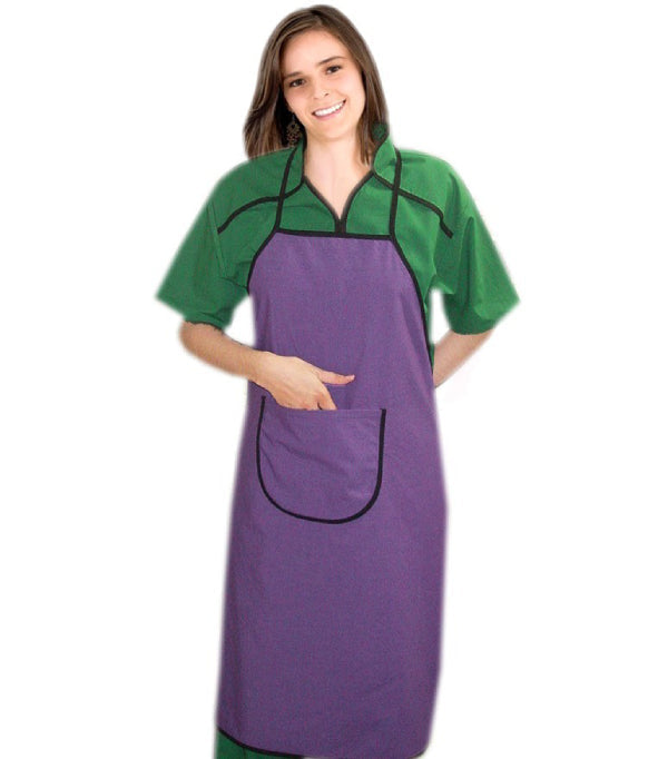 Poplin Apron Bib Style Back Open - 1 Front Round Pocket