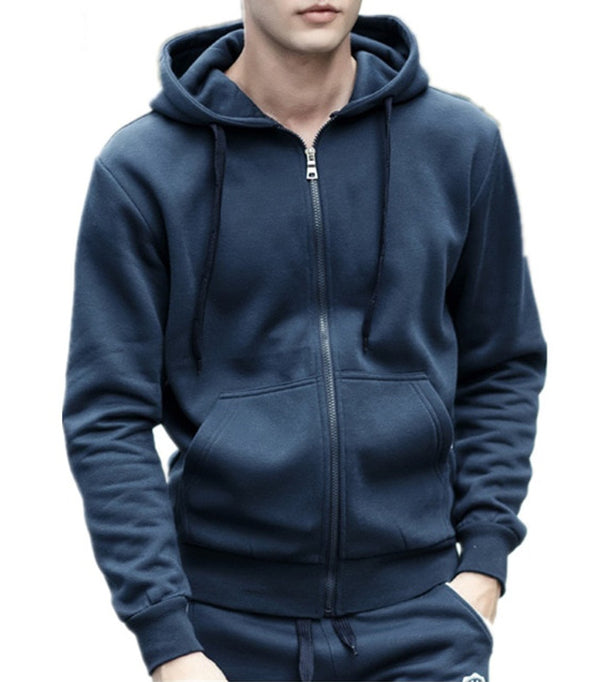 Unisex Round Neck Full-Zip Hoodie - 2 Pockets, Full Sleeves with Rib