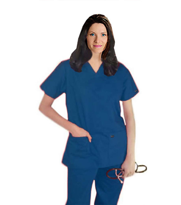 Women Solid 3-Pocket Scrub Set