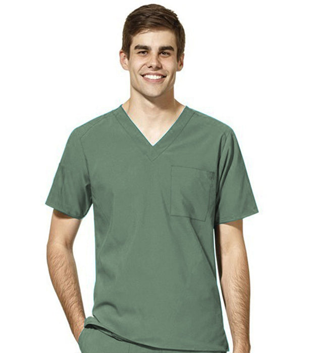 Microfiber Stretch Scrub set 4 pocket unisex solid half sleeve (1 pocket top, 3 pocket pant)