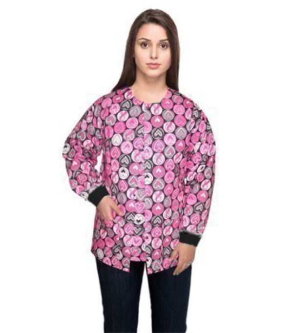 Unisex Pink Ribbon Scrub Jacket