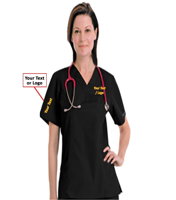 Stretchable Women Scrub Set V Neck - 5 Pockets (2 Pockets Top with 1 Pencil Pocket, 2 Pockets Pant with 1 Cargo Pocket & 1 Back Pocket), Half Sleeves