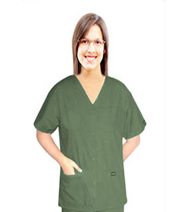 Unisex Stretch Solid 9-Pocket Scrub Set