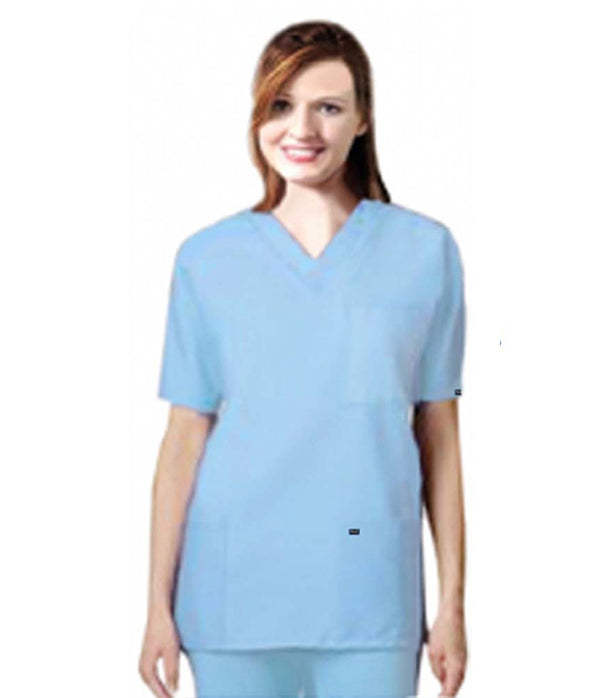 Unisex Solid 6-Pocket Scrub Set