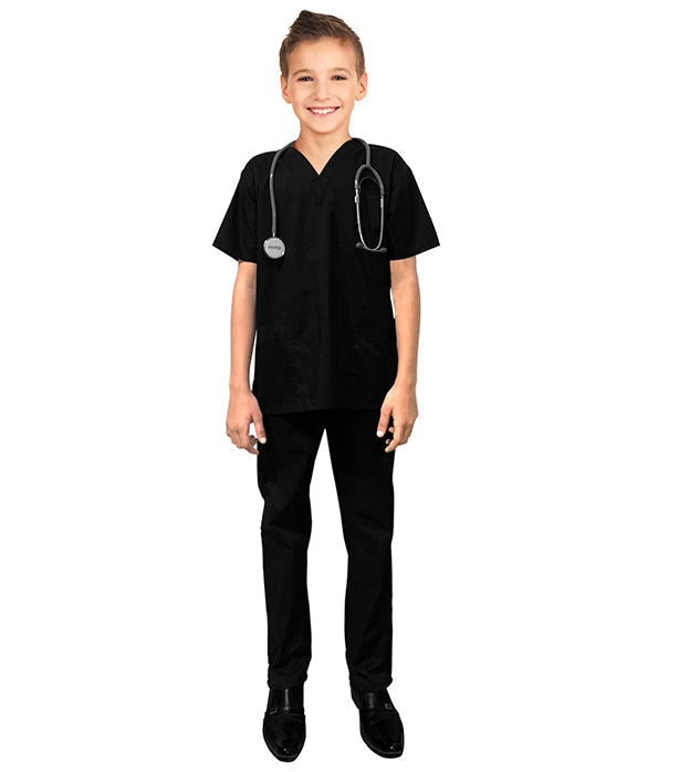 Poplin Children's Scrub Set - 3 Pockets, Half Sleeves (2-Pocket Top & 1-Pocket Pant)