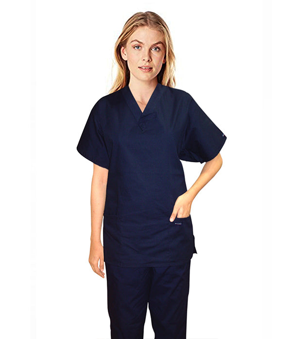 Stretch Women's Scrub Set - 3 Pockets, Half Sleeves (2-Pocket Top & 1-Pocket Pant)